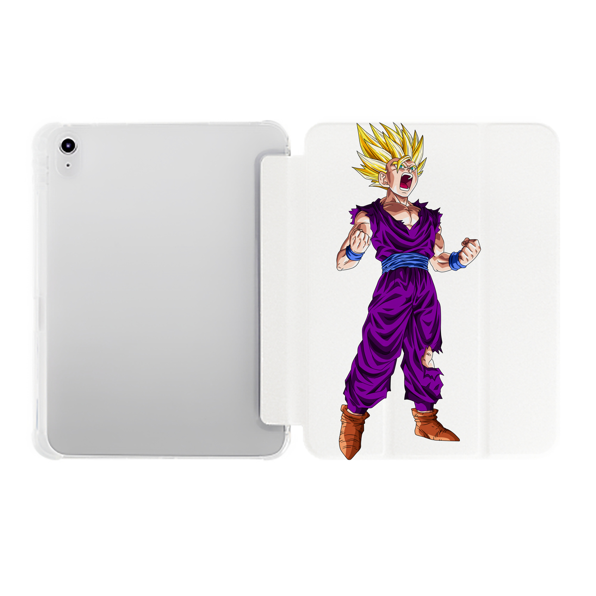 （画像用） ドラゴンボール 孫 悟飯（そんごはん）DRAGON BALL Son Gohan IPad ケース ペン収納付き 三つ折りスタンド PUレザー×シリコン 対応機種9.5/10.5/10.9インチ